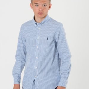 Ralph Lauren Striped Cotton Shirt Kauluspaita Sininen
