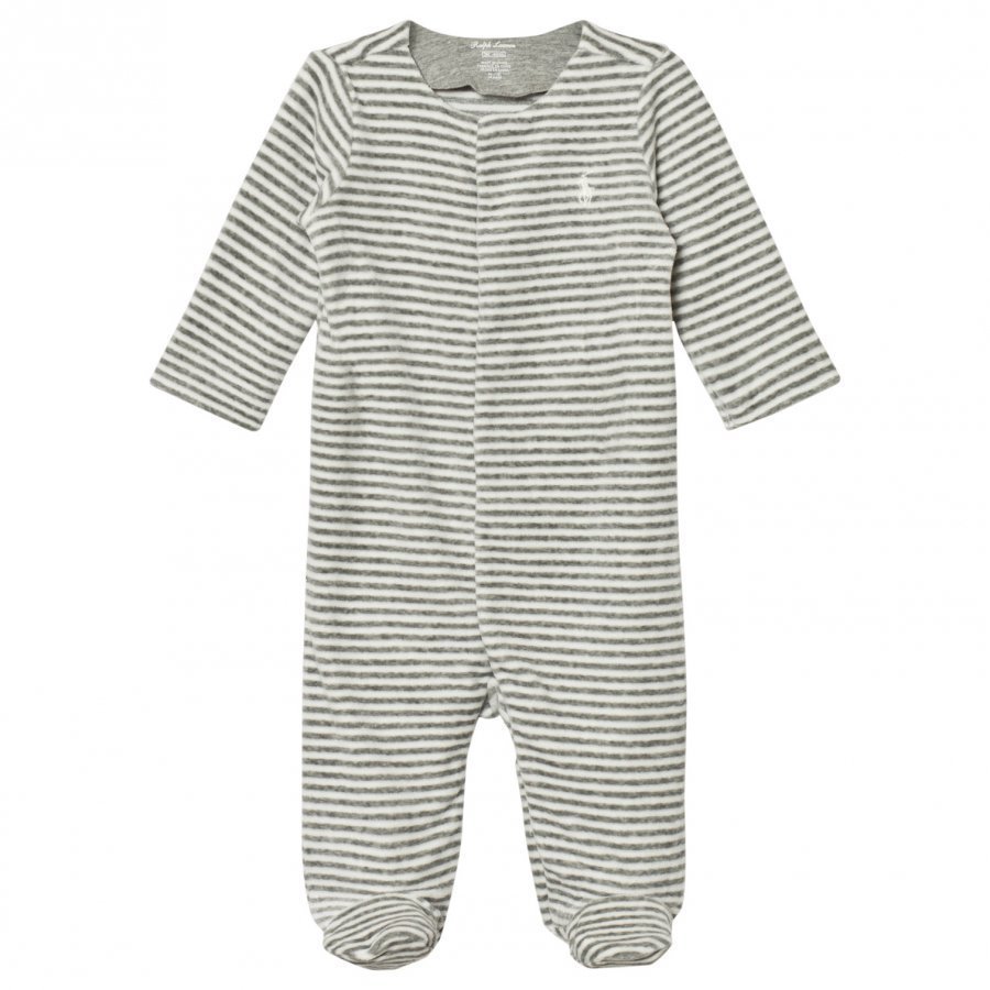 Ralph Lauren Striped Velour Footed Baby Body