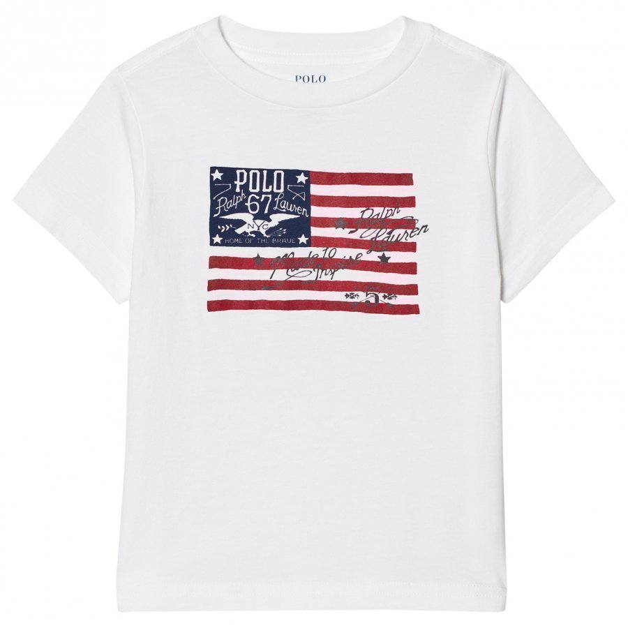 Ralph Lauren White Cotton Jersey Graphic Tee T-Paita