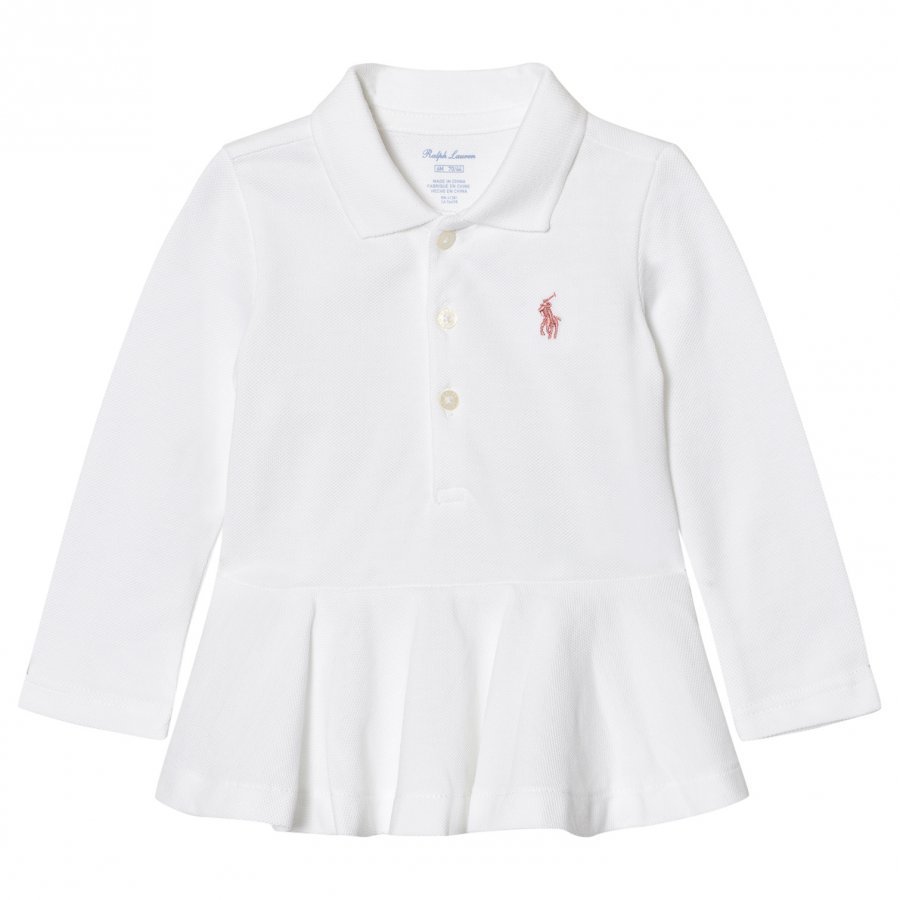 Ralph Lauren White Polo Peplum Top Pikeepaita