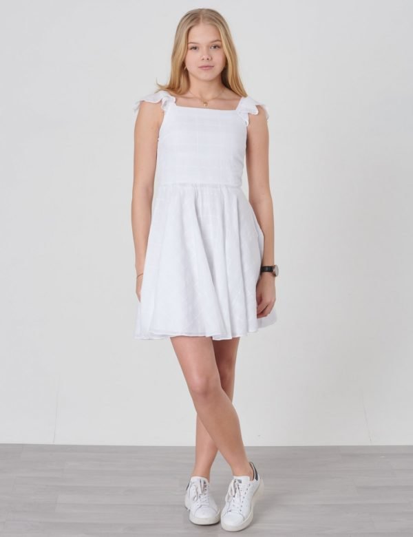 Ralph Lauren Windowpane Dresses Woven Mekko Valkoinen
