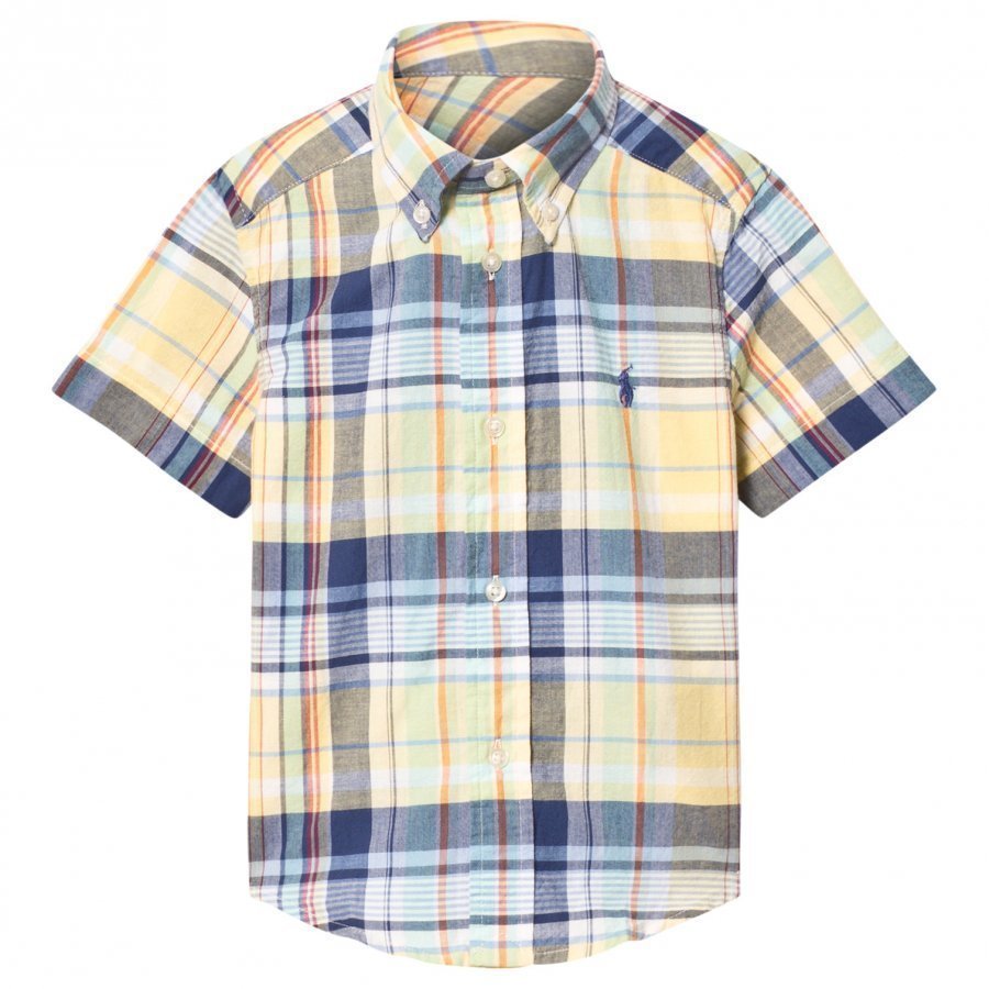 Ralph Lauren Yellow Madras Check Shirt Kauluspaita