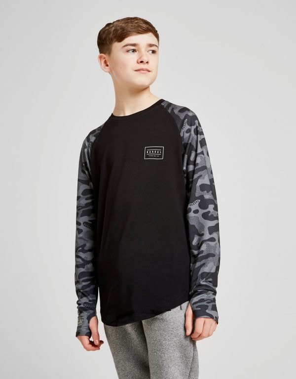 Rascal Barca Long Sleeve Camo T-Paita Musta