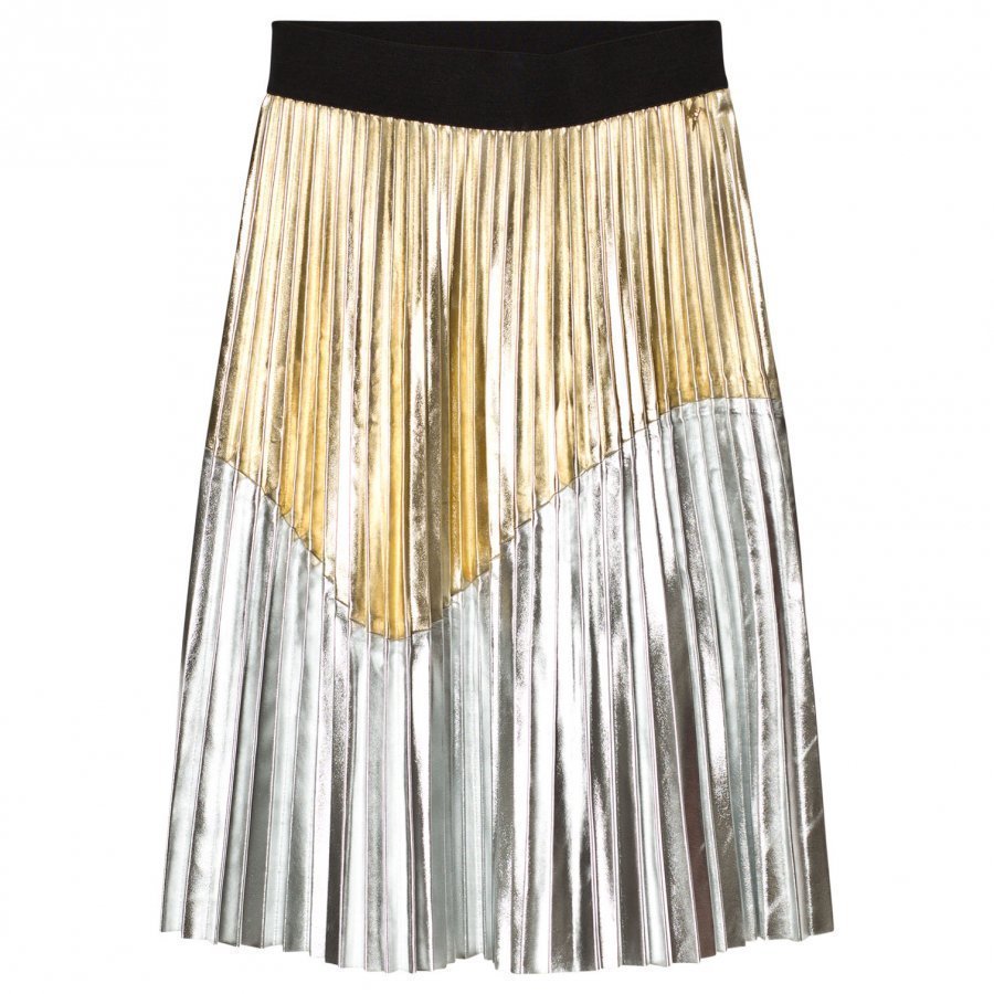 Relish Gold And Silver Pleated Skirt Kellohame