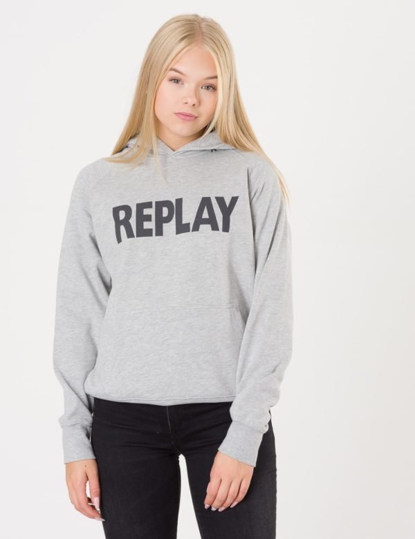 Replay Hooded Sweater Huppari Harmaa