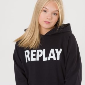 Replay Hooded Sweater Huppari Musta