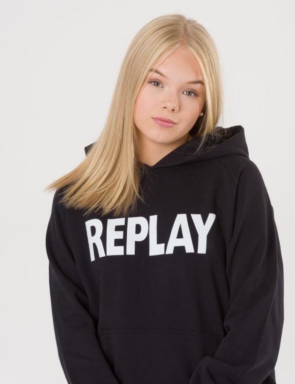 Replay Hooded Sweater Huppari Musta