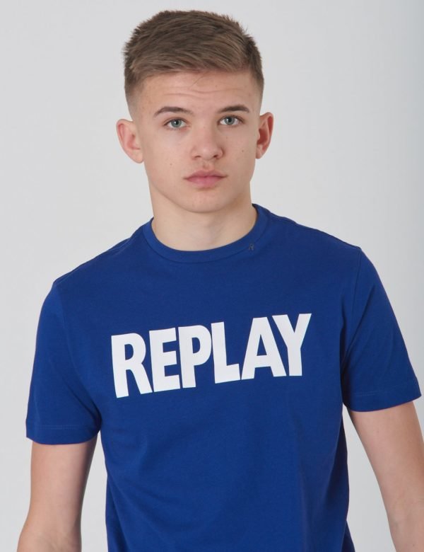 Replay T Shirt T-Paita Sininen