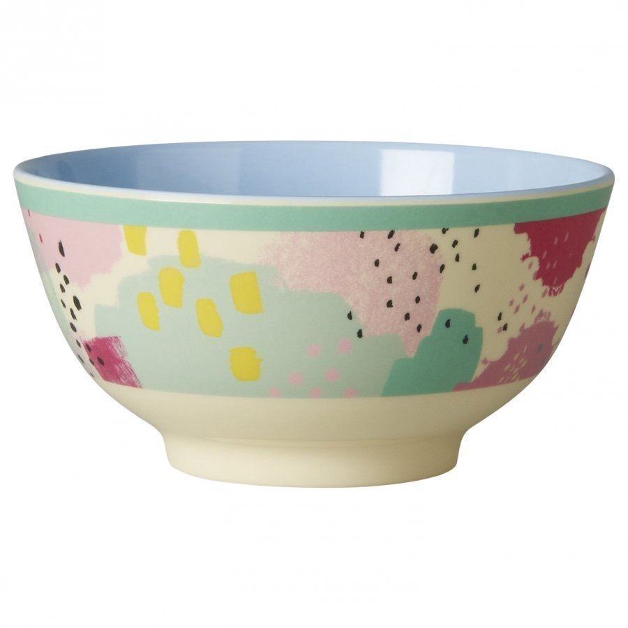 Rice A/S Melamine Bowl Two Tone With Splash Print Kulho