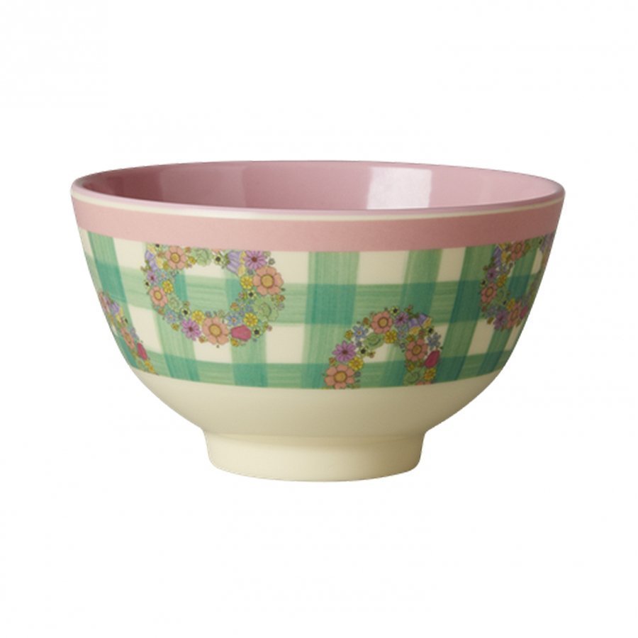 Rice A/S Melamine Bowl With Vichy Print Kulho