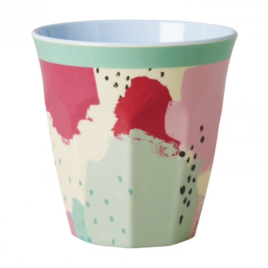 Rice A/S Melamine Medium Cup Two Tone With Splash Print Muki