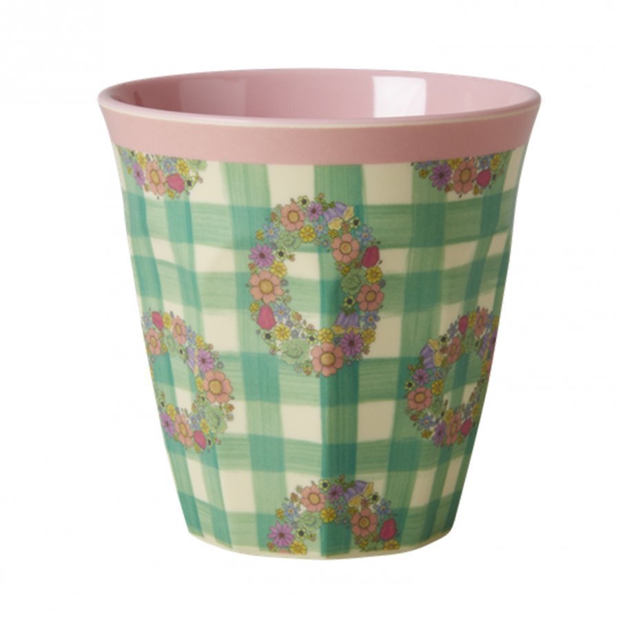 Rice A/S Melamine Medium Cup With Vichy Print Muki