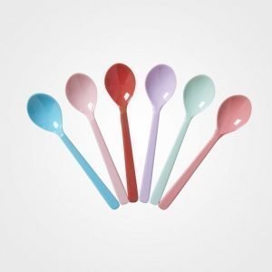 Rice A/S Melamine Teaspoons In 6 Assorted 'Extraordinary' Colors Ruokailuvälineet