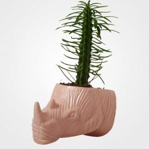 Rice A/S Wall Hanging Coral Rhino Planter Seinäsäilytys