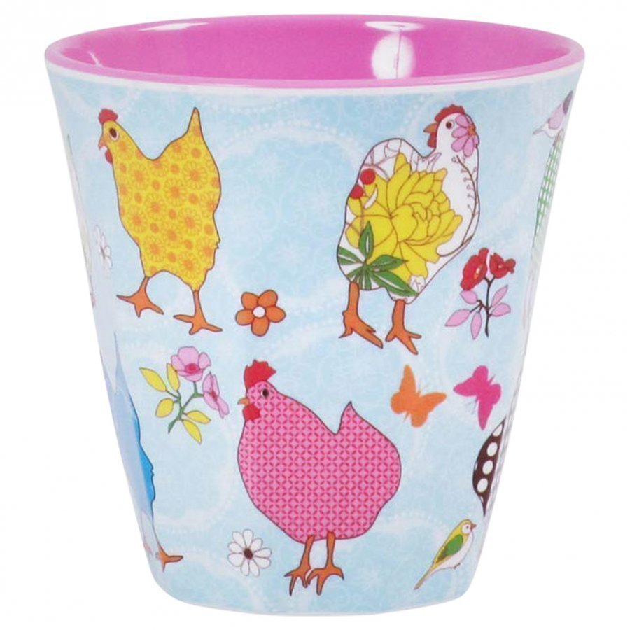 Rice Melamine Cup Hen Print Nokkamuki