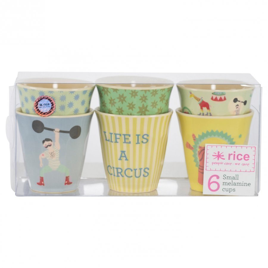 Rice Set Of 6 Circus Print Cups Muki