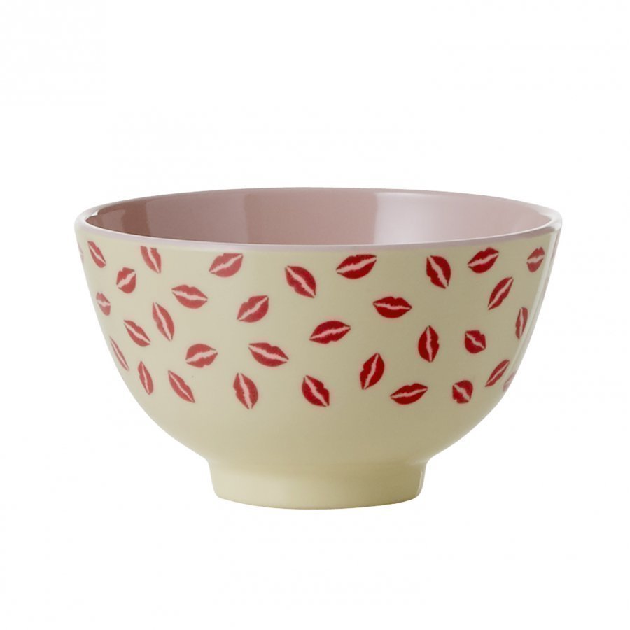 Rice Small Melamine Bowl Two Tone With Kiss Print Kulho