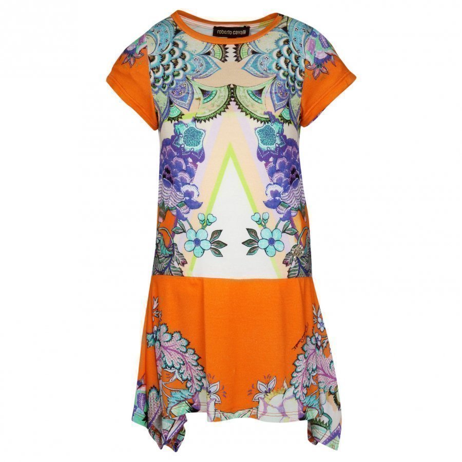 Roberto Cavalli Dress White/Orange Mekko