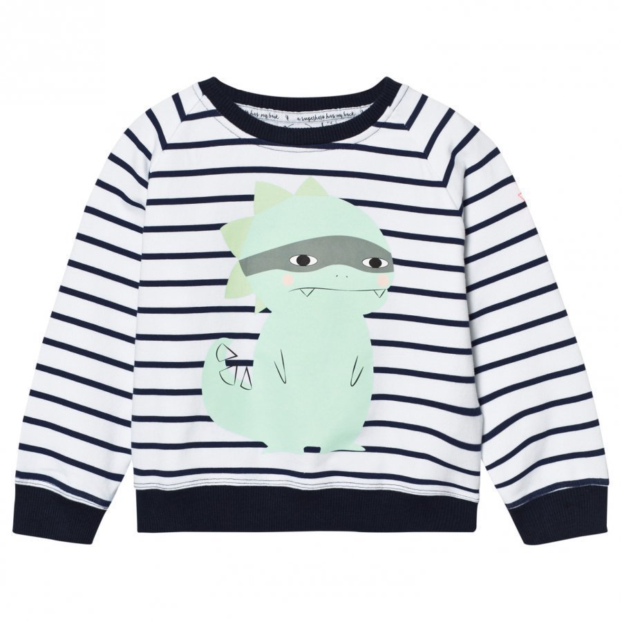 Scamp & Dude Chilled Fit Sweatshirt Navy/White Breton Dino Oloasun Paita