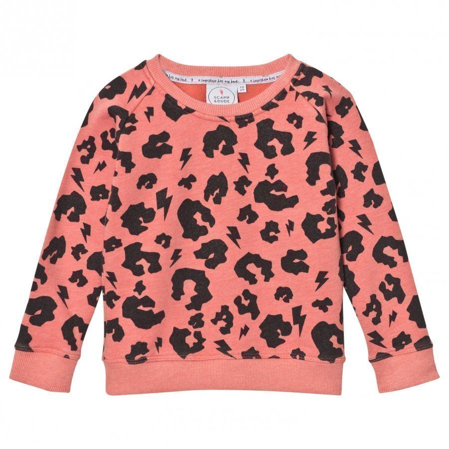 Scamp & Dude Super Soft Sweatshirt Coral Leopard Oloasun Paita