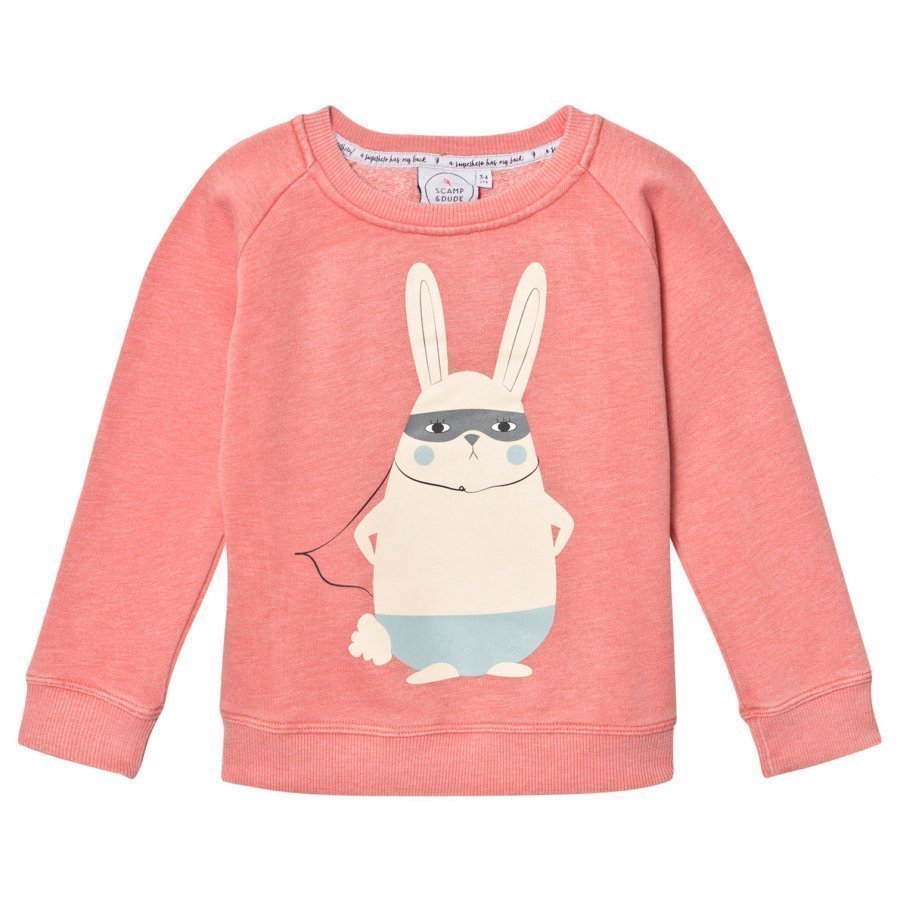 Scamp & Dude Super Soft Sweatshirt Coral Super Bunny Oloasun Paita