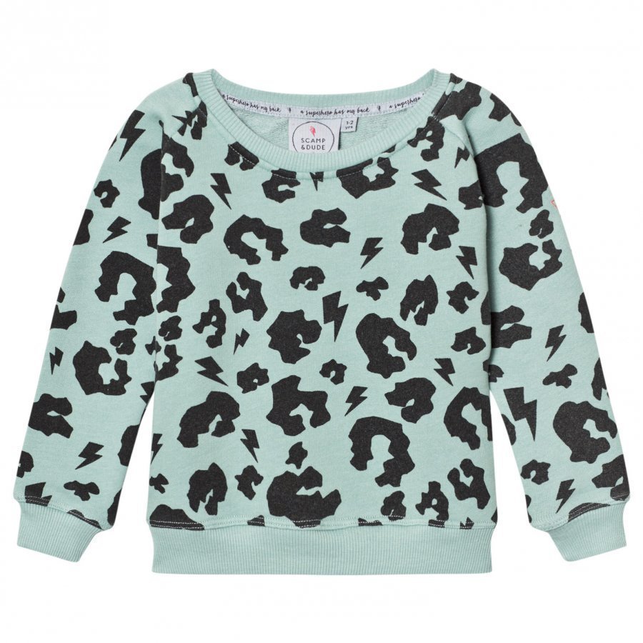 Scamp & Dude Super Soft Sweatshirt Green Leopard Oloasun Paita