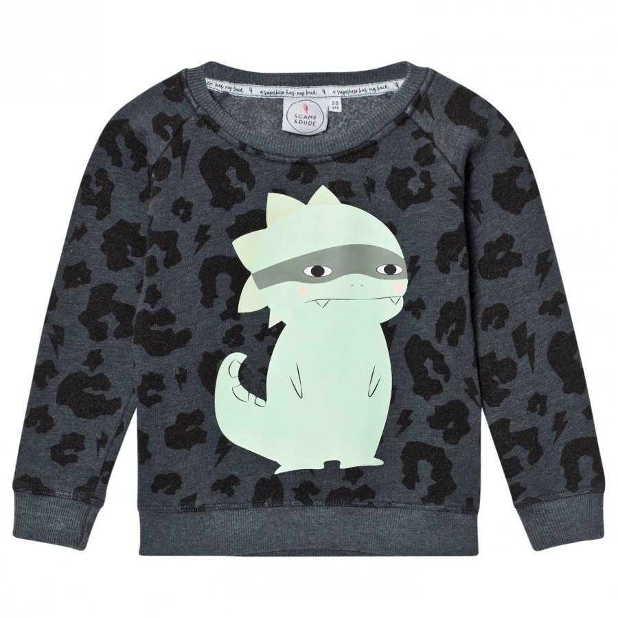 Scamp & Dude Super Soft Sweatshirt Navy Leopard Oloasun Paita