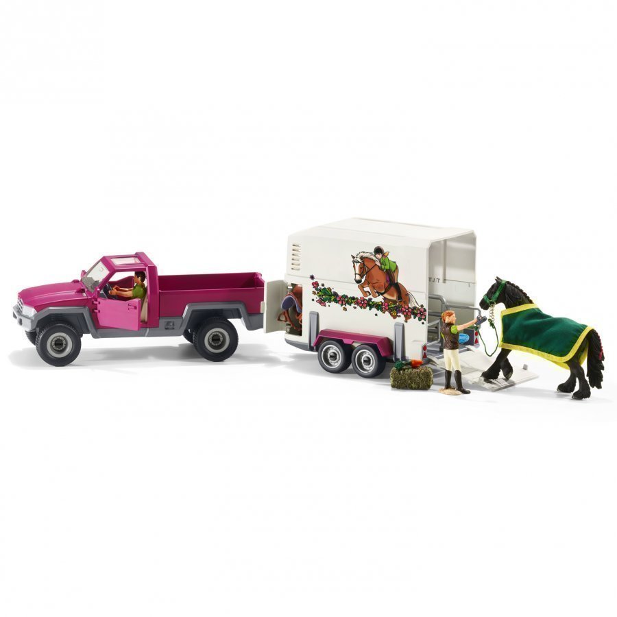 Schleich Pick Up With Horse Box Leikkisetti