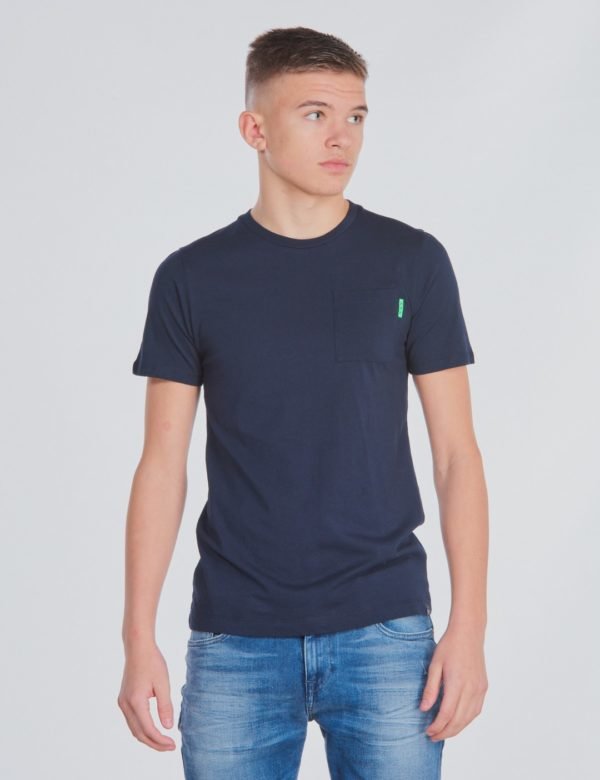 Scotch & Soda Ams Blauw Classic Pocket Tee T-Paita Sininen