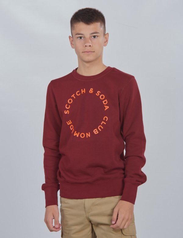 Scotch & Soda Club Nomade Basic Crewneck Neule Punainen