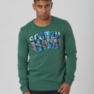 Scotch & Soda Crew Neck Sweat With Colourful Logo Artwork Neule Vihreä