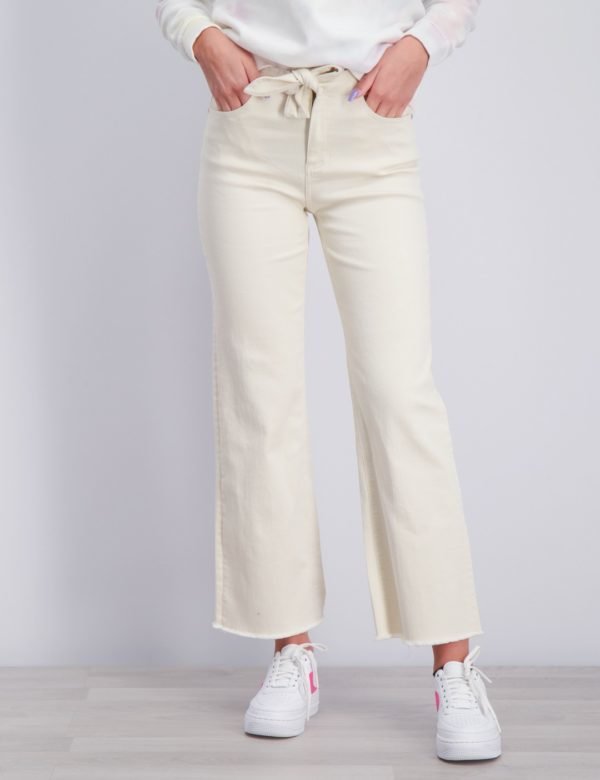 Scotch & Soda High Waist Wide Leg Cotton Twill Pants Housut Valkoinen