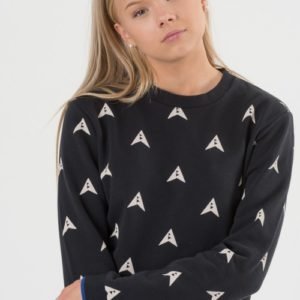 Scotch & Soda Long Crew Neck Sweat Neule Musta