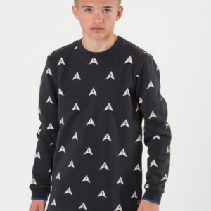 Scotch & Soda Long Crew Neck Sweat Neule Musta