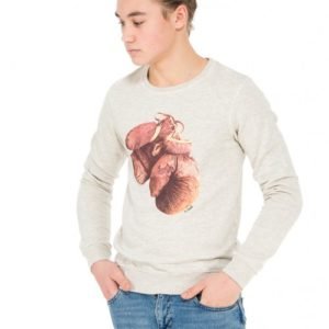 Scotch & Soda Photoprint Crewneck Sweat Neule Harmaa