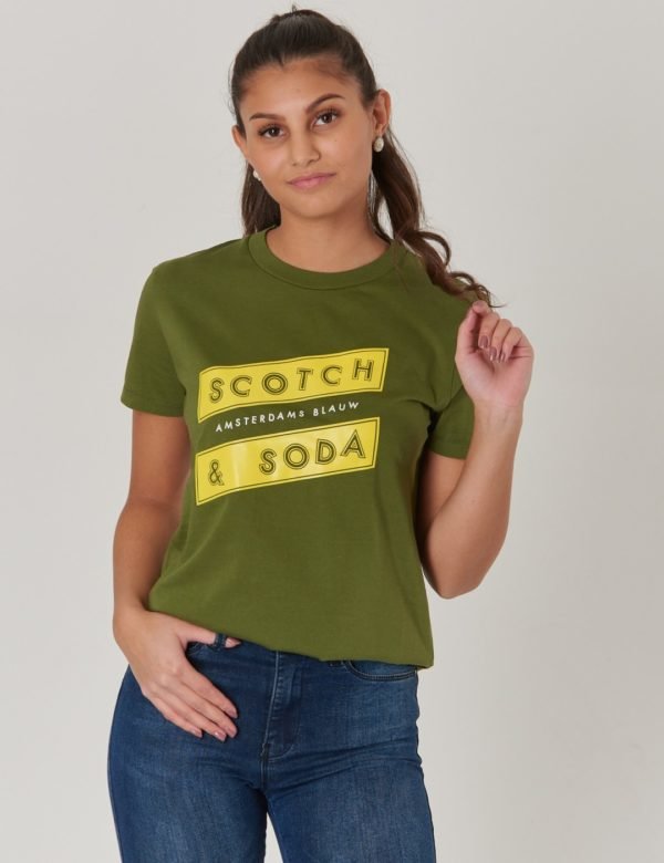 Scotch & Soda Regular Fit Ss Tee T-Paita Vihreä