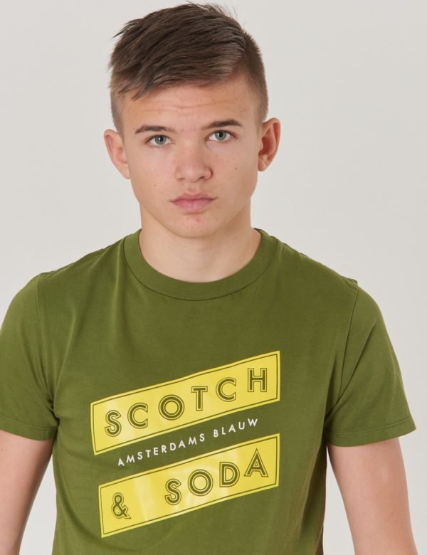 Scotch & Soda Regular Fit Ss Tee T-Paita Vihreä