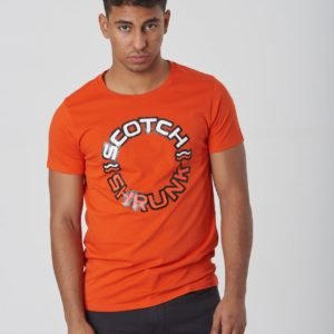 Scotch & Soda Tee With Colourful Logos Artworks T-Paita Punainen