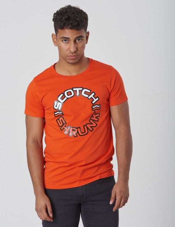 Scotch & Soda Tee With Colourful Logos Artworks T-Paita Punainen