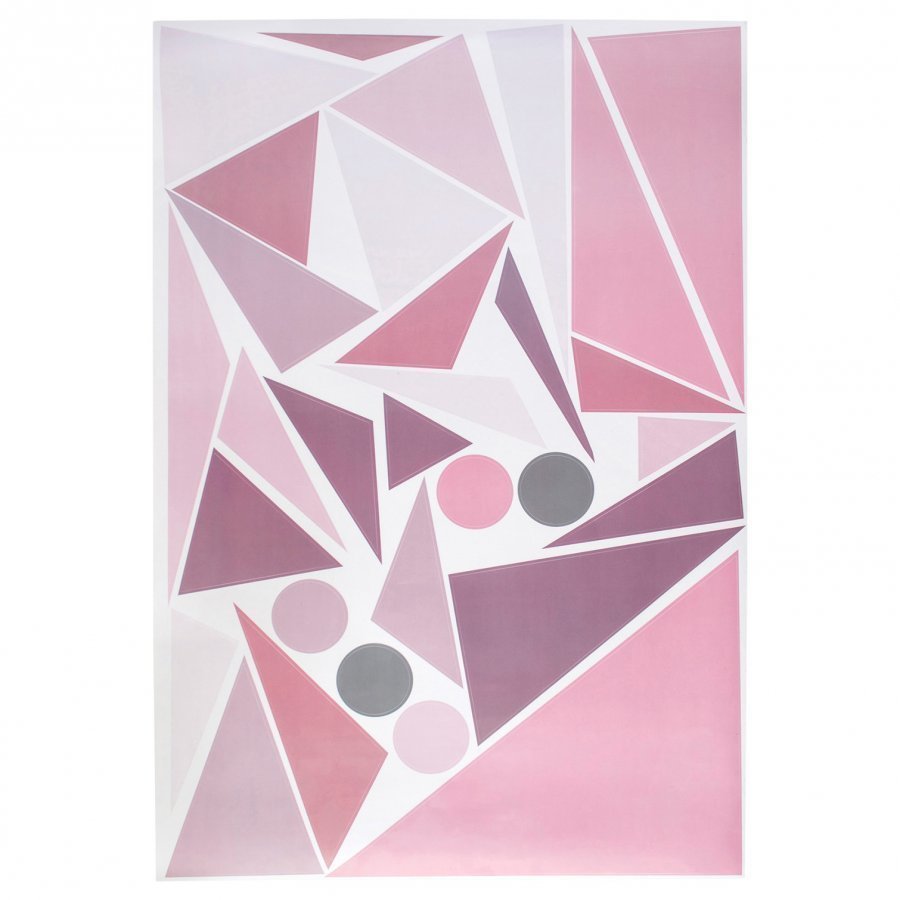 Sebra Wallsticker Geometric Bird Pink Juliste