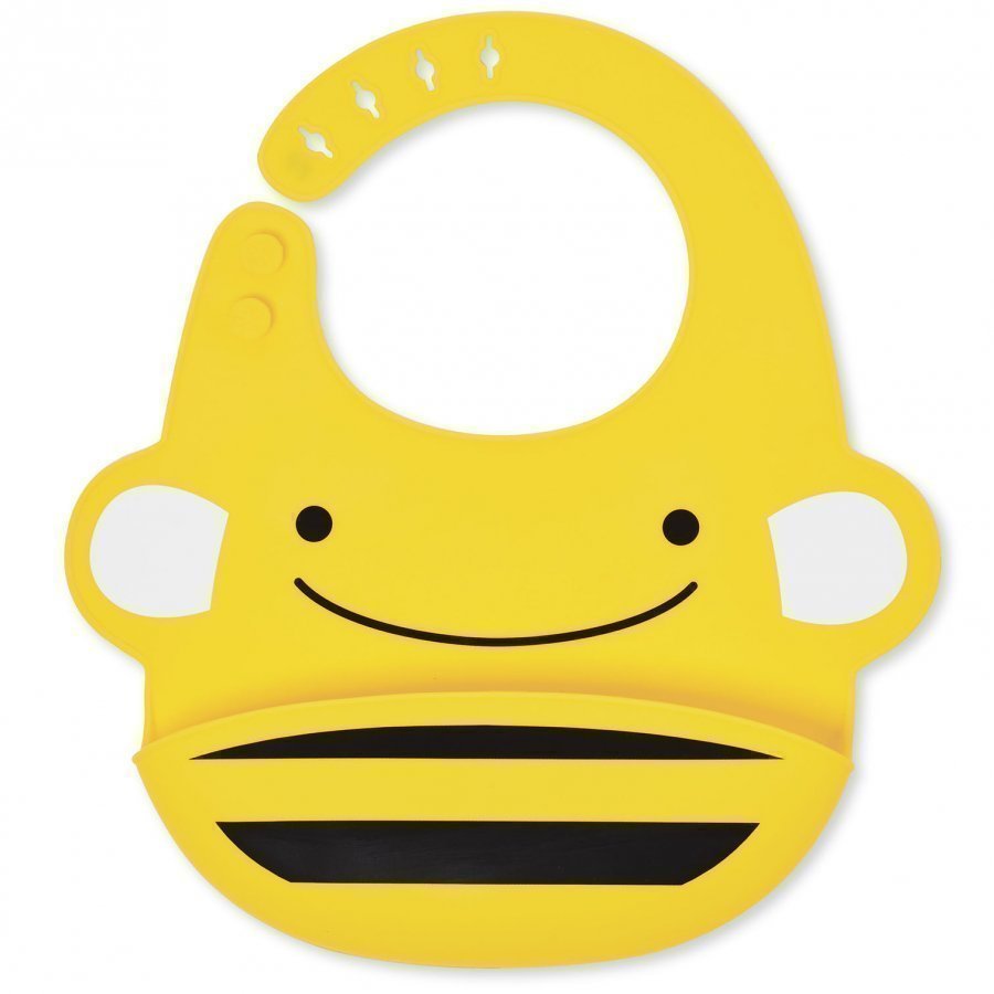 Skip Hop Zoo Fold & Go Silicone Bib Bee Ruokalappu