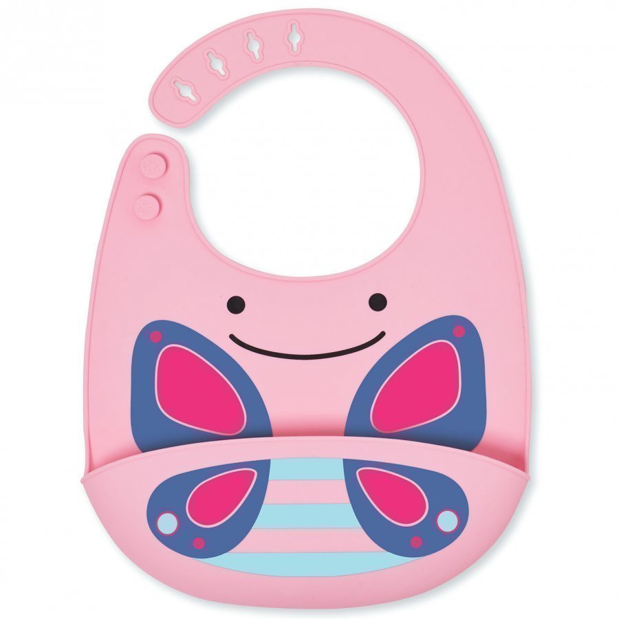 Skip Hop Zoo Fold & Go Silicone Bib Butterfly Ruokalappu