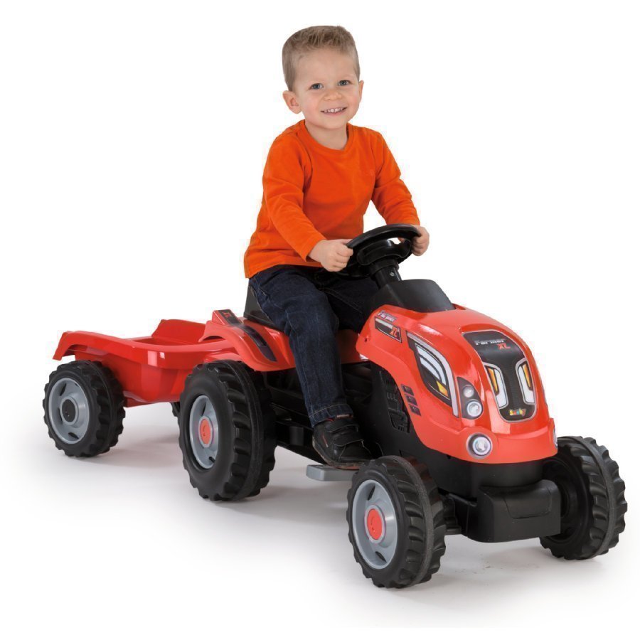 Smoby Farmer Xl Traktori Peräkärryllä Punainen