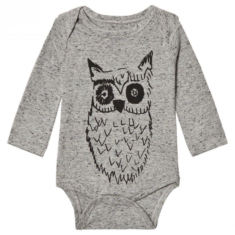 Soft Gallery Baby Body Big Owl Blue Neppy Grey Melange Body