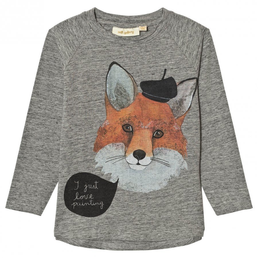 Soft Gallery Viggo Tee Frenchfox Grey Melange Pitkähihainen T-Paita