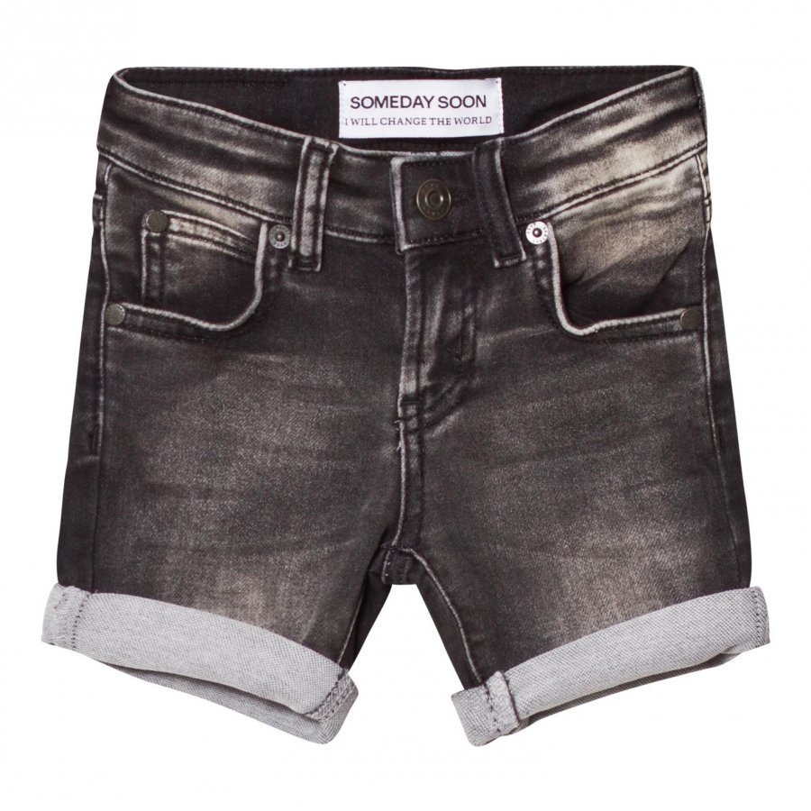 Someday Soon Carl Denim Shorts Washed Bla Farkkushortsit