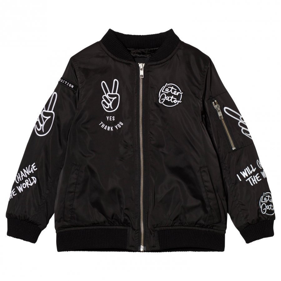 Someday Soon Gator Jacket Black Bomber Takki