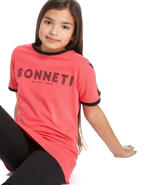 Sonneti Girls' Panel Boyfriend T-Shirt Vaaleanpunainen