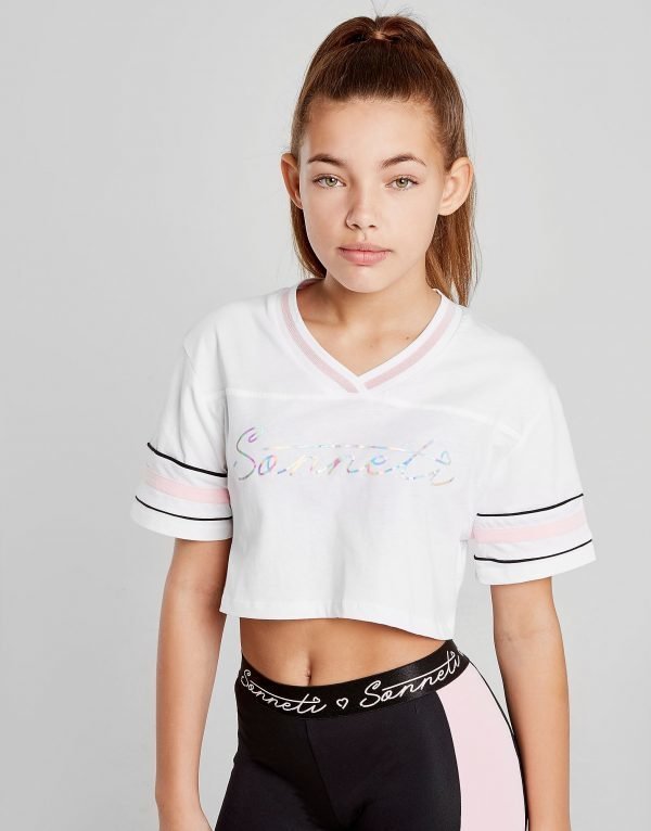 Sonneti Girls' Sport Crop T-Shirt Valkoinen