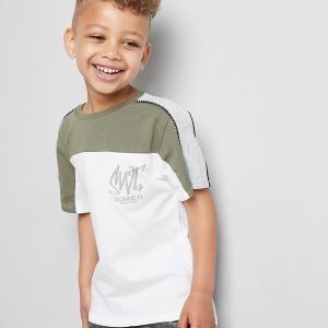 Sonneti Mini Como Poly Mix T-Shirt Khaki / White